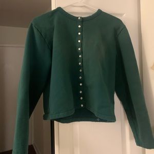 Forrest green Agnes b “le classique” snap cardigan
